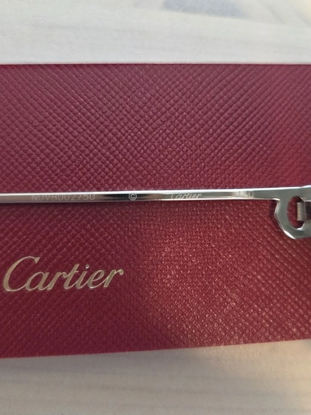 Authentic Cartier Silver Classic Aviator Sunglasses with Case